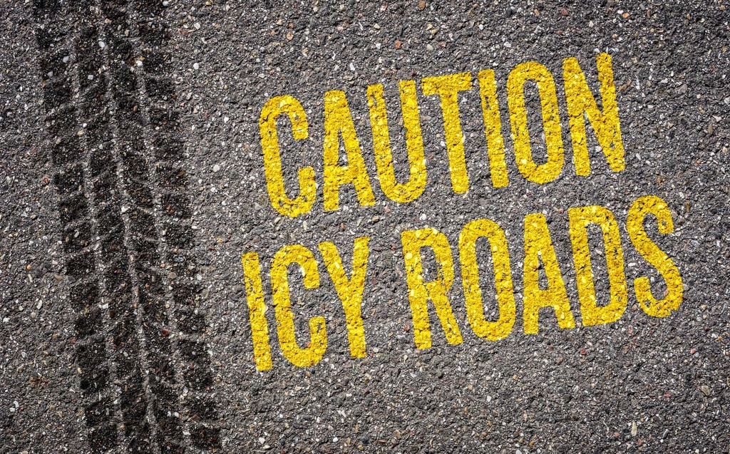 Caution icy roads 