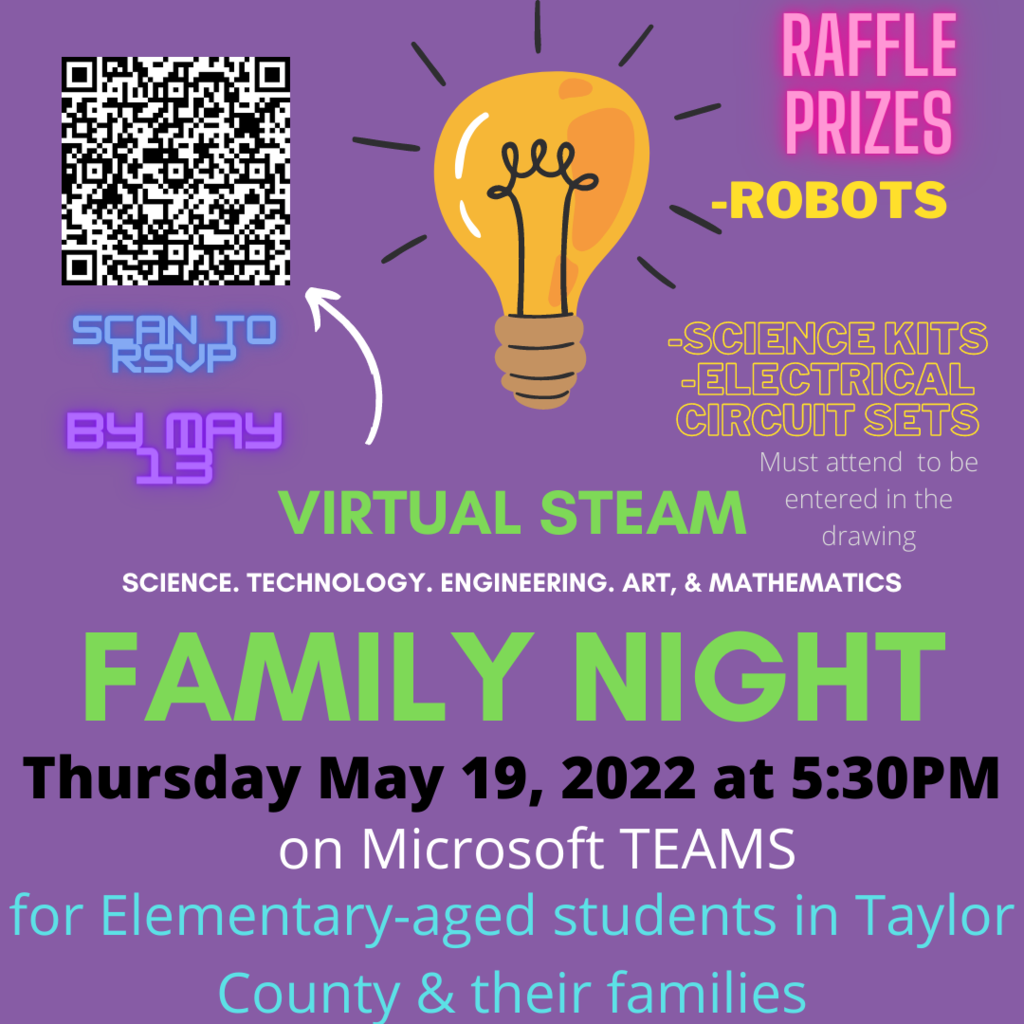 Virtual Steam Family Night Poster