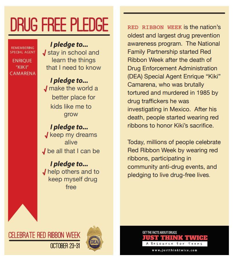 drug free pledge