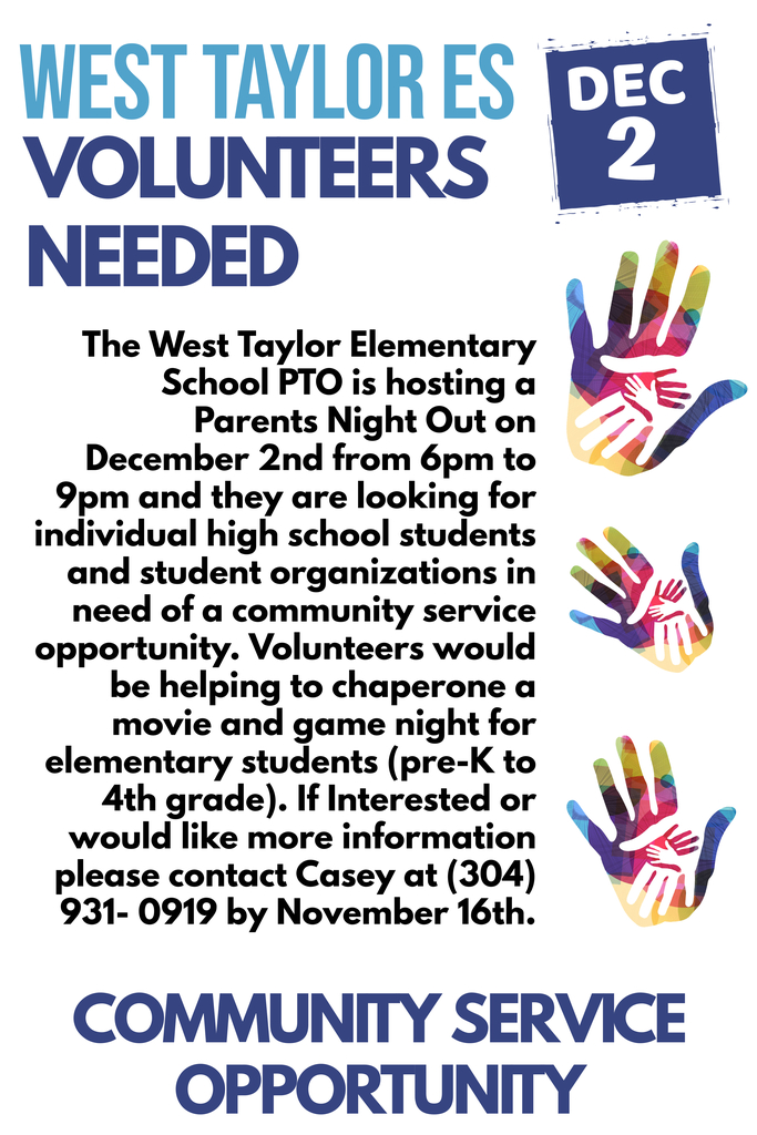 Volunteer Opportunity 12/2 at WTES