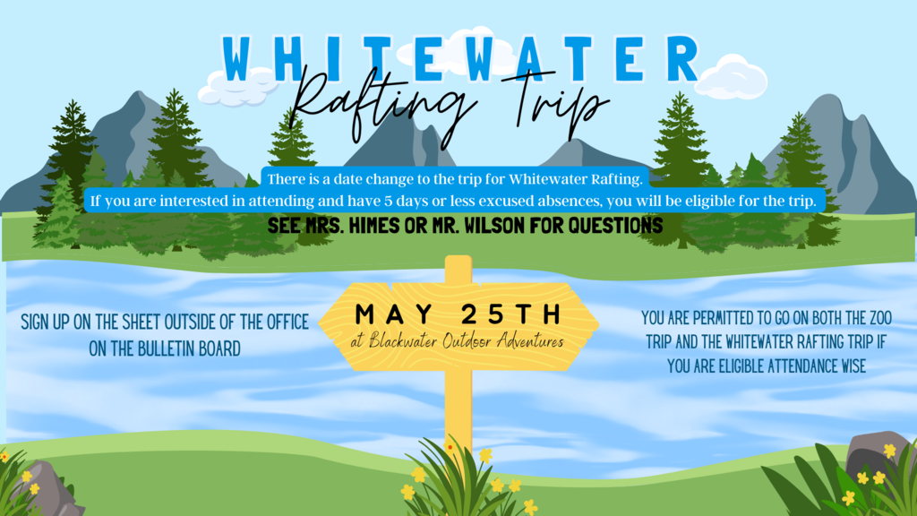 Whitewater Rafting Trip May 25th